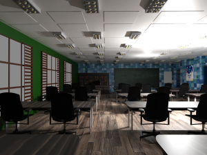 School Class Interior Modelo 3D