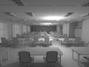 School Class Interior No Material 3D Model