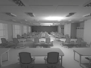 Interno della classe scolastica senza materiale Modello 3D