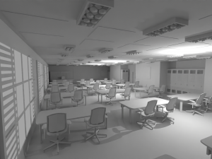 School Class Interior No Material 3D Model