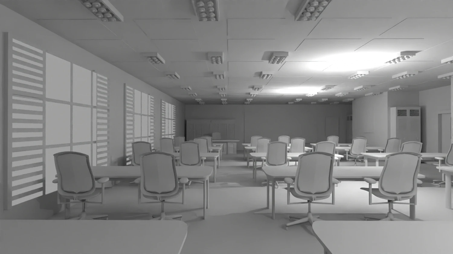 Hangar Interior 3D Model .c4d .max .obj .3ds .fbx .stl .blend