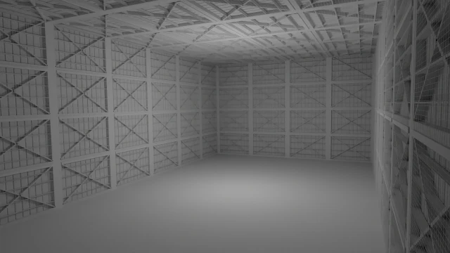 Interno dell'hangar senza materiale Modello 3D .c4d .max .obj .3ds .fbx .stl .blend 