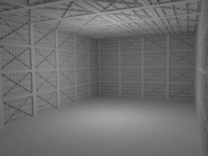 Interno dell'hangar senza materiale Modello 3D