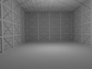 Interno dell'hangar senza materiale Modello 3D