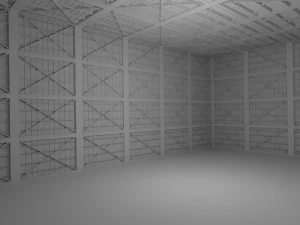 Interno dell'hangar senza materiale Modello 3D