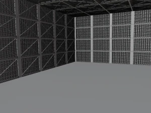 Interno dell'hangar senza materiale Modello 3D