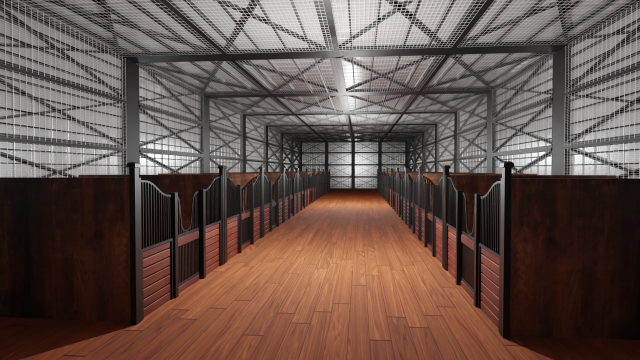 Horse Stable Model 3D .c4d .max .obj .3ds .fbx .stl .blend 