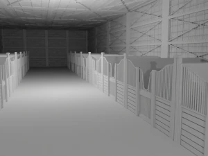 Horse Stable No Material 3D Model