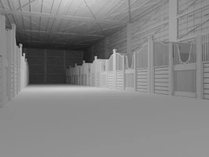 Horse Stable No Material 3D Model