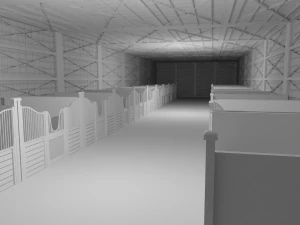 Horse Stable No Material 3D Model