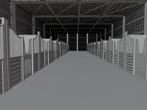 Horse Stable No Material 3D Model