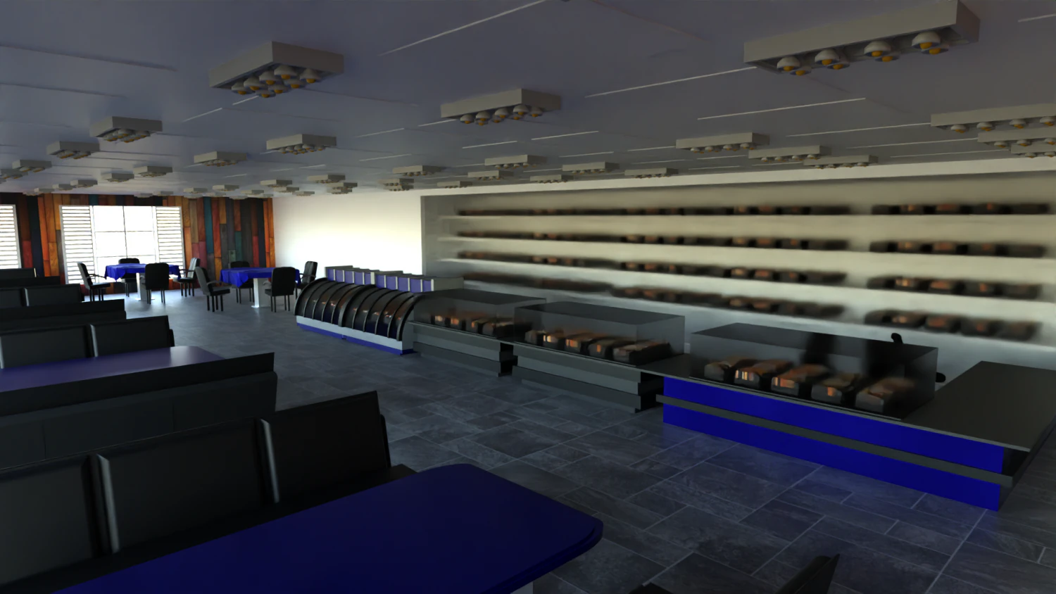 Pastry shop Interior 3D Model .c4d .max .obj .3ds .fbx .stl .blend 
