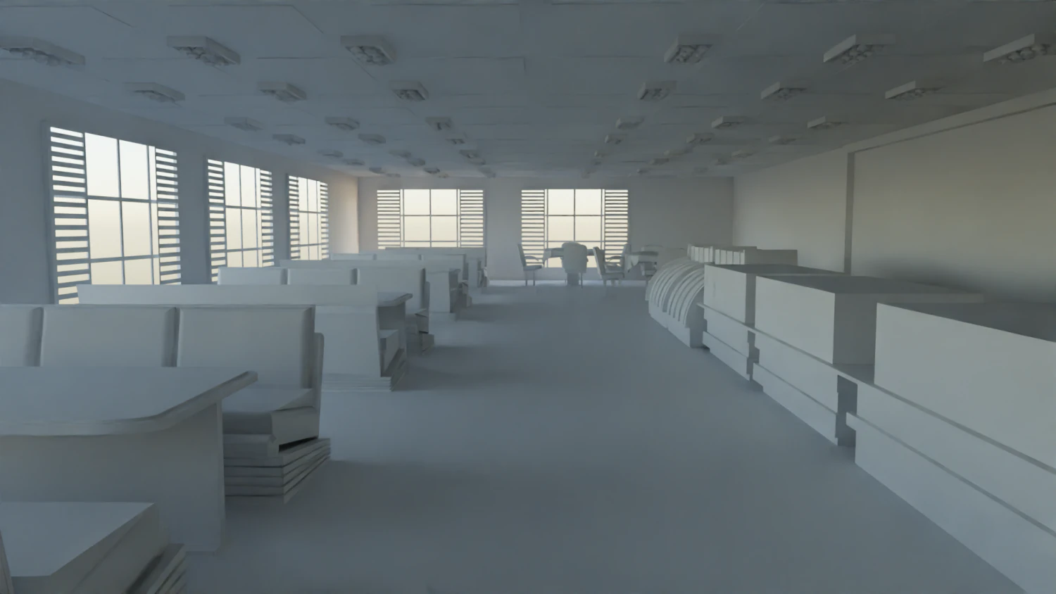 Pastry shop Interior no material 3D Model .c4d .max .obj .3ds .fbx .stl .blend 