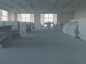 Pastry shop Interior no material 3D Model