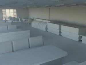 Pastry shop Interior no material 3D Model