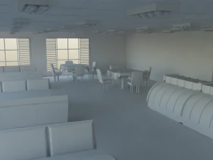 Pastry shop Interior no material 3D Model