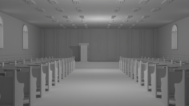 Church Interior No Material 3D मॉडल .c4d .max .obj .3ds .fbx .stl .blend