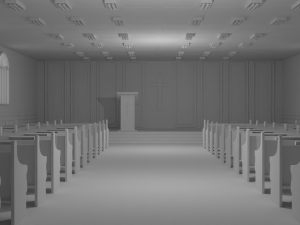 Church Interior No Material 3D 모델