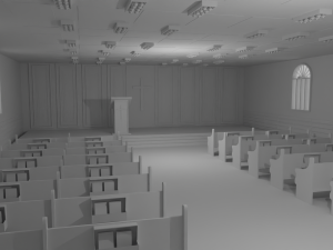 Church Interior No Material 3D 模型