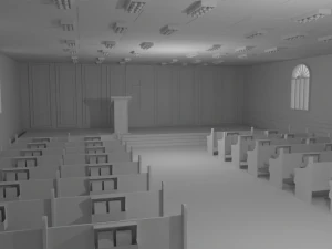 Church Interior No Material 3D Model