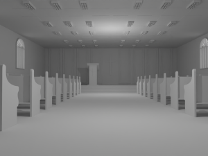 Church Interior No Material 3D 模型