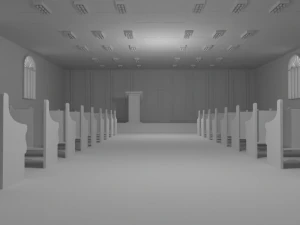 Church Interior No Material 3D Model
