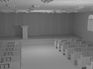 Church Interior No Material 3D 模型