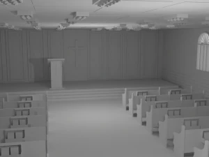 Church Interior No Material 3D Model