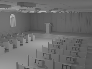 Church Interior No Material 3D 模型
