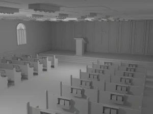 Church Interior No Material 3D Model