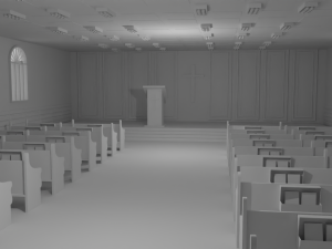 Church Interior No Material 3D 模型
