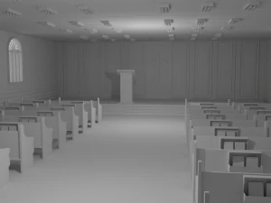 Church Interior No Material 3D Model