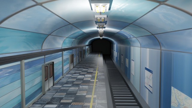 Subway Station 3D Model .c4d .max .obj .3ds .fbx .stl .blend 