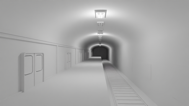 Subway Station No Material 3D Model .c4d .max .obj .3ds .fbx .stl .blend 