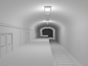 Subway Station No Material 3D Model