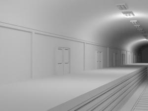 Subway Station No Material 3D Model