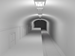 Subway Station No Material 3D Model
