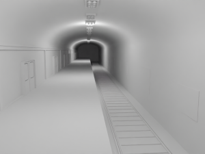 Subway Station No Material 3D Model