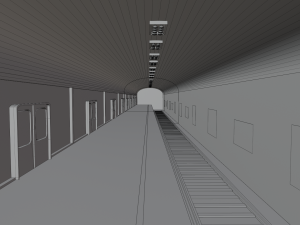 Subway Station No Material 3D Model