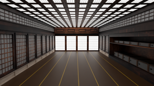 Japanese training dojo 3D Модель .c4d .max .obj .3ds .fbx .stl .blend 