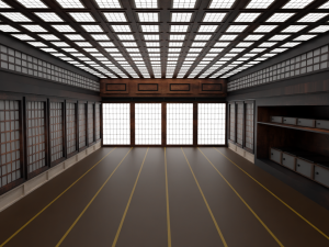 Japanese training dojo 3D 모델