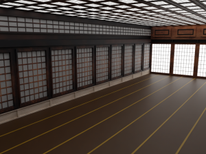Japanese training dojo 3D Модель