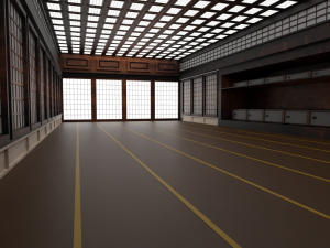 Japanese training dojo 3D Модель