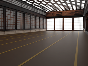 Japanese training dojo 3D Модель
