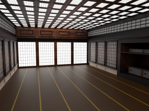 Japanese training dojo 3D Модель