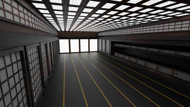 Japanese training dojo Model 3D .c4d .max .obj .3ds .fbx .stl .blend 