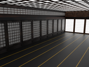 Japanese training dojo Model 3D