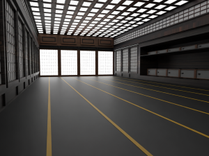 Japanese training dojo Model 3D