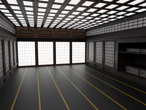 Japanese training dojo Model 3D