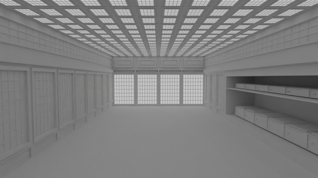 Japanese training dojo no material 3D 모델 .c4d .max .obj .3ds .fbx .stl .blend 